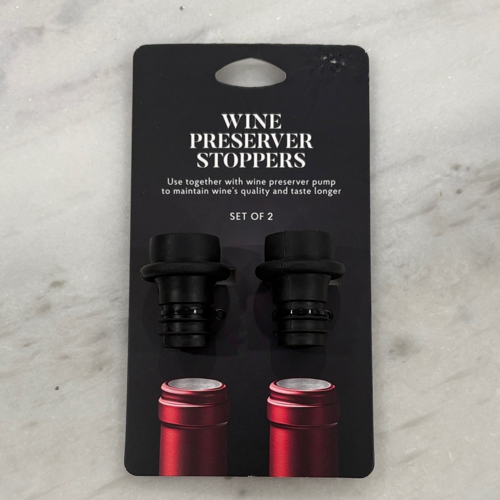 Premium Black Wine Preserver Stoppers Set